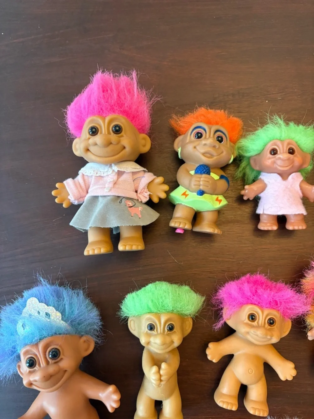 Vintage-Modern Troll Dolls Lot- Assorted Bright Hair Colors- All conditions - Picture 2 of 7